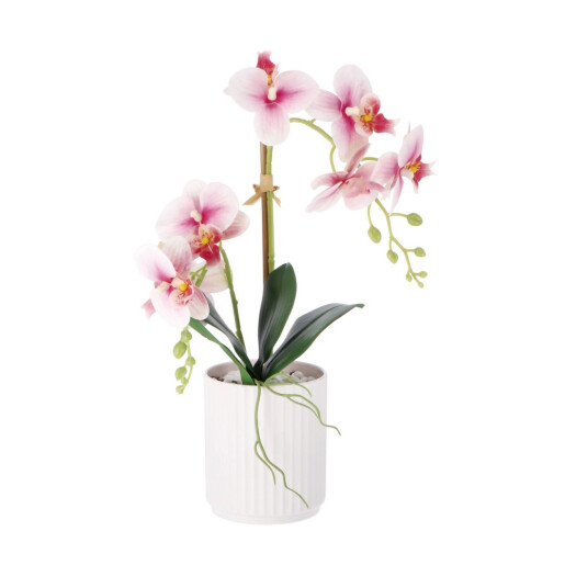 Orhidee artificiala roz in ghiveci  11 x 44 cm