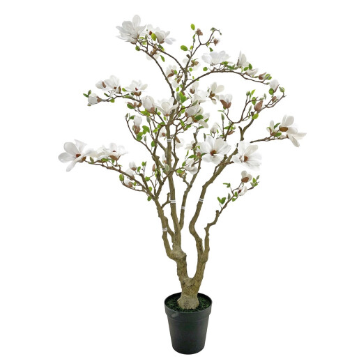 Magnolie alba artificiala in ghiveci 28 x 205 cm