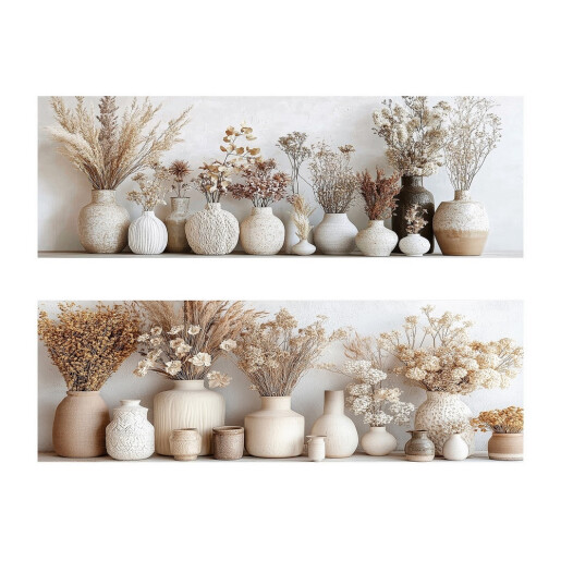 Set 2 tablouri olegrafie pe panza multicolor 120 x 40 cm