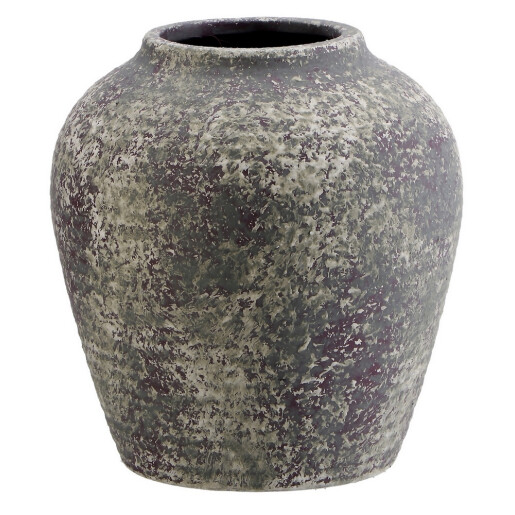 Vaza flori teracota neagra bej 20,5 x 22 cm