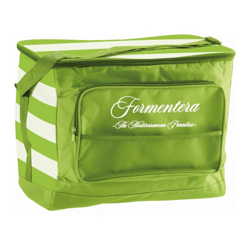 Geanta termoizolanta textil verde alb 44 x 30 x 36 cm, 40 L