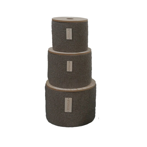 Set 3 cosuri depozitare textil mdf multicolor 20 x 17 cm, 25 x 20 cm, 30 x 23 cm