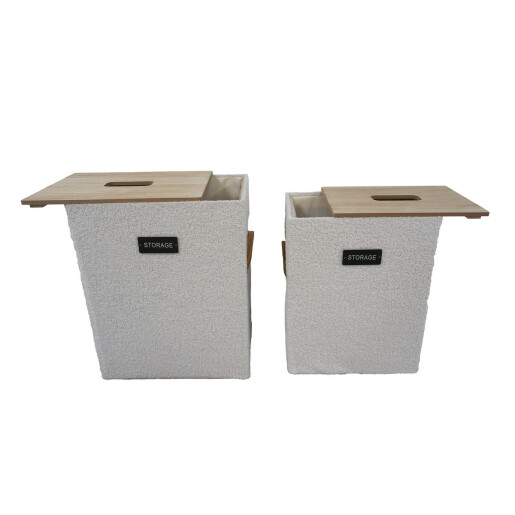 Set 2 cosuri rufe maro bej Jin  35 x 25 x 45, 40 x 30 x 50 cm