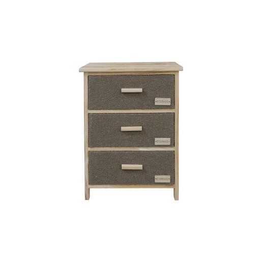 Comoda lemn maro textil negru  40 x 29 x 58 cm