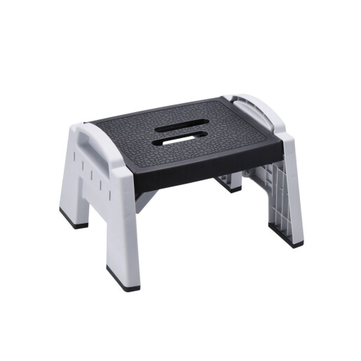 Taburet pliabil plastic negru alb 46 x 28 x 25 cm