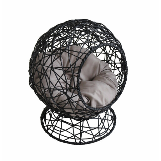 Pat animale plastic negru perna textil gri 45 x 75 cm