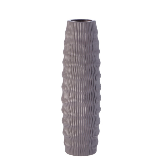 Vaza flori ceramica gri inchis Pelik 13,5 x 46 cm