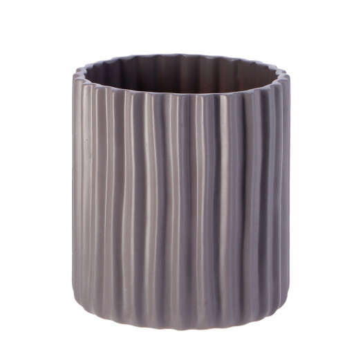 Vaza flori ceramica gri inchis 19 x 21 cm