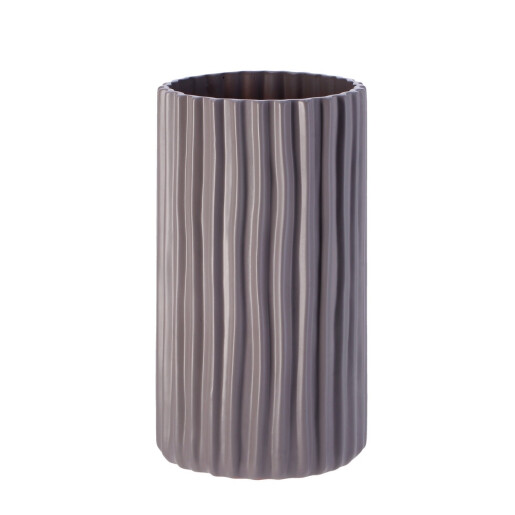 Vaza flori ceramica gri inchis 19 x 34 cm