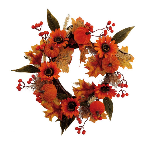 Coronita Floarea Soarelui si Dovlecei, artificiala multicolora 38 cm