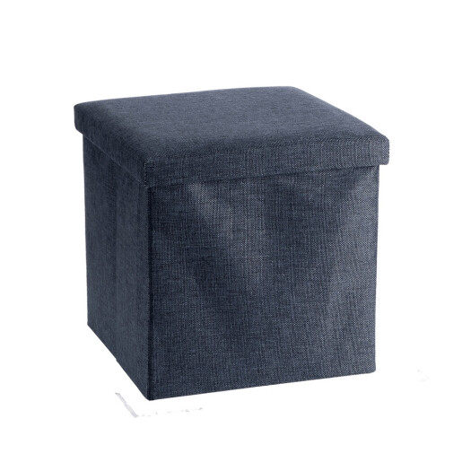 Taburet cu spatiu depozitare, pliabil, textil gri petrol 38 x 38 x 38 cm