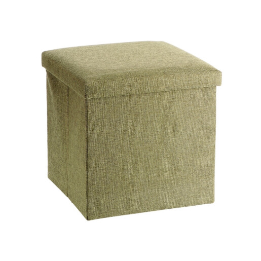 Taburet cu spatiu depozitare, pliabil, textil verde forest Amely 38 x 38 x 38 cm