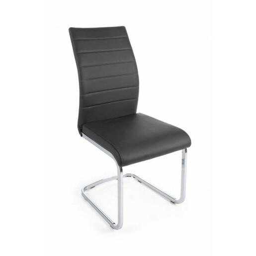 Scaun cu spatar din piele ecologica gri antracit Myra 41 cm x 60 cm x 98 h x 47 h