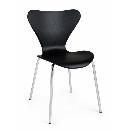 Scaun cu spatar policarbonat negru argintiu Tessa 50x50x82x46 cm
