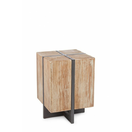 Taburet lemn natur Garett 32x32x45 cm