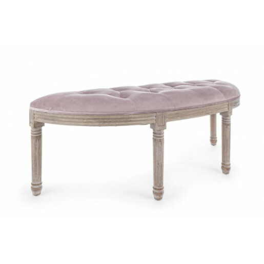 Banca, tapiterie velur roz, Tilde, 125x42x48 cm