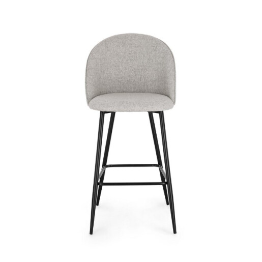 Set 2 scaune bar otel negru textil gri Tanya 51x52x107 cm