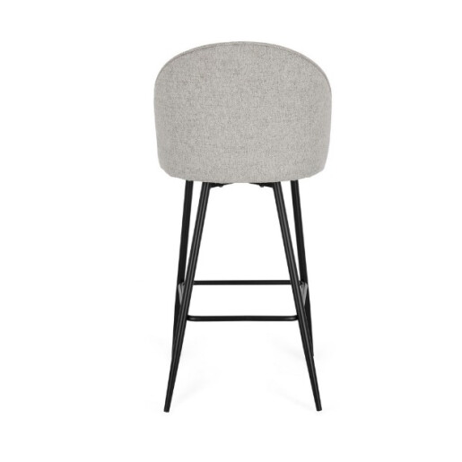 Set 2 scaune bar otel negru textil gri Tanya 51x52x107 cm