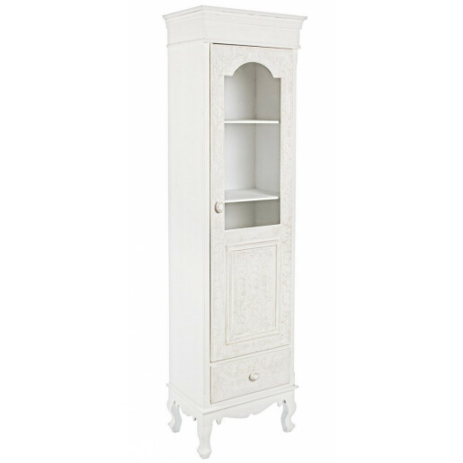 Vitrina din mdf alb patinat Clorine 50 cm x 34 cm x 181 h