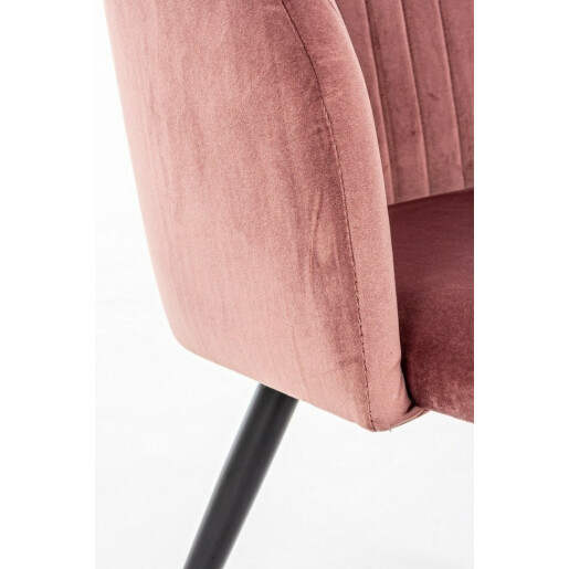 Set 2 scaune catifea roz Queen 53x57x81.5 cm