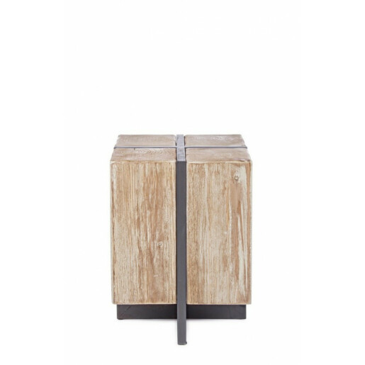 Taburet lemn natur Garett 32x32x45 cm