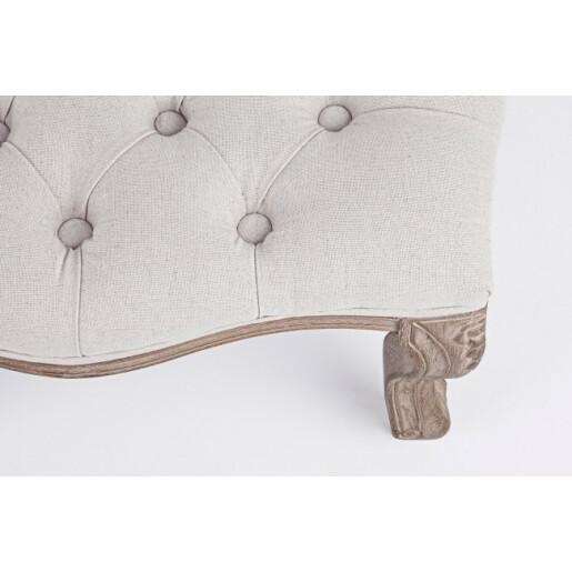 Taburet textil crem lemn maro Diva 53x42x38 cm