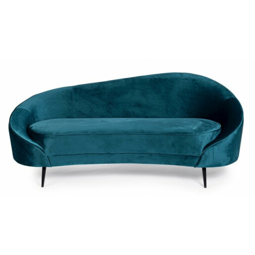 Canapea catifea albastra Seraphin 183x85x80 cm