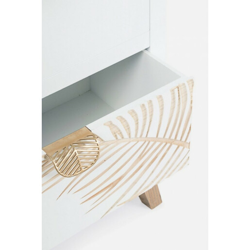 Comoda 2 sertare mdf alb natur Folium 45x30x60 cm