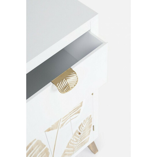 Comoda 2 sertare 2 usi mdf alb natur Folium 70x30x80 cm
