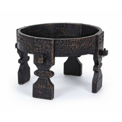 Masuta de cafea din lemn negru patinat Yasir 55 cm x 55 cm x 55 h