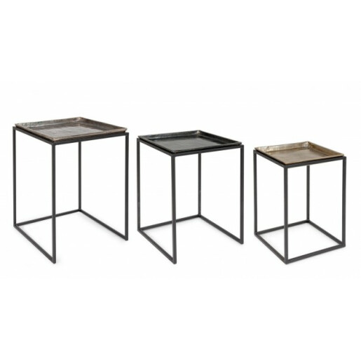 Set 3 masute Amira 30x30x45 cm, 35x35x50 cm, 40x40x55cm