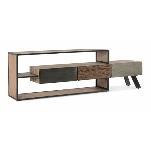 Comoda TV 3 sertare lemn maro Manchester 195x38x60 cm
