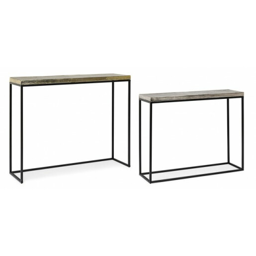 Set 2 console fier aluminiu Amira 89x26x75 cm, 99x29x85 cm