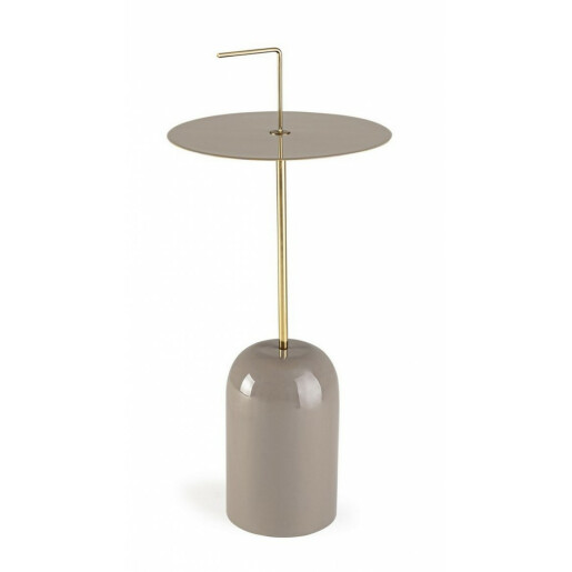 Masuta de cafea din metal bej si auriu Tulasi Ø 30 cm x 67 h
