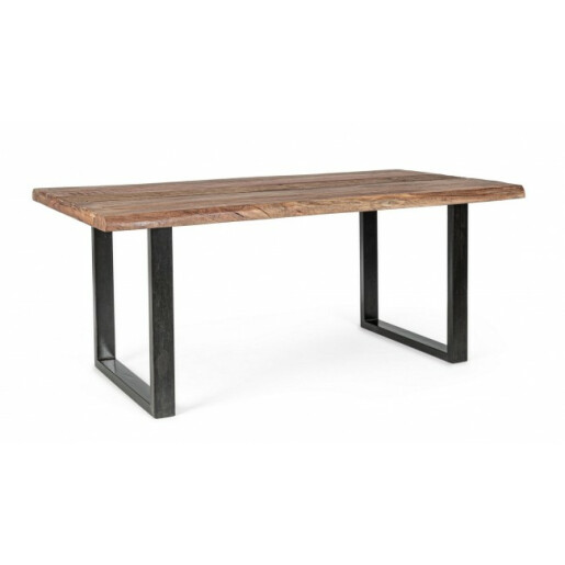 Masa fier negru lemn maro Nottingham 180x90x77 cm