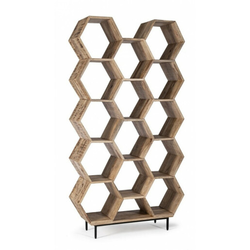 Biblioteca din lemn mango maro Wahida 100 cm x 30 cm x 186 h