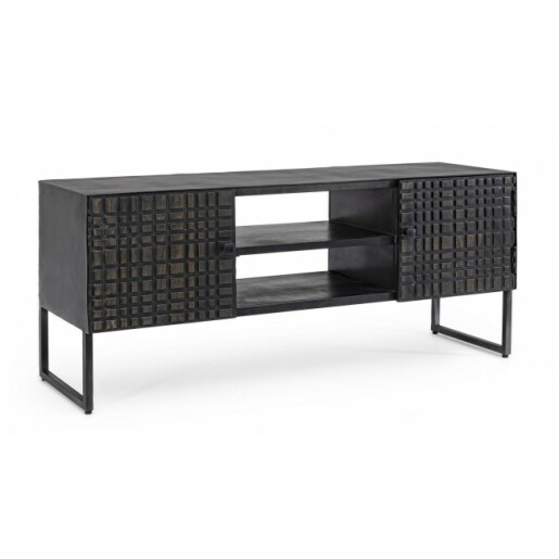 Comoda Tv lemn gri antracit Dorset 130x40x56 cm