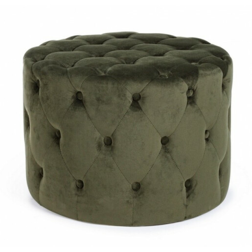 Taburet catifea verde Lorella Ø 60 cm x 42 h