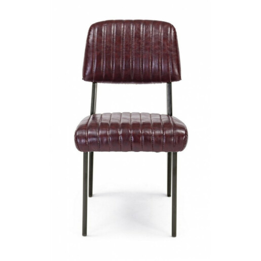 Set 2 scaune piele ecologica bordeaux Nelly 60x59x84 cm