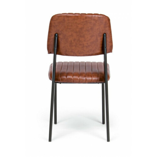 Set 2 scaune piele ecologica portocalie Nelly 60x59x84 cm