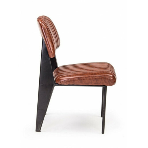 Set 2 scaune piele ecologica portocalie Nelly 60x59x84 cm