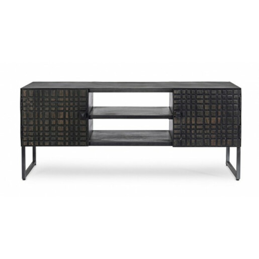 Comoda Tv lemn gri antracit Dorset 130x40x56 cm
