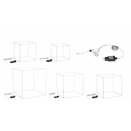 Set 5 decoratiuni luminoase 55x55x55 cm, 45x45x45 cm, 35x35x35 cm, 30x30x30 cm, 25x25x25 cm