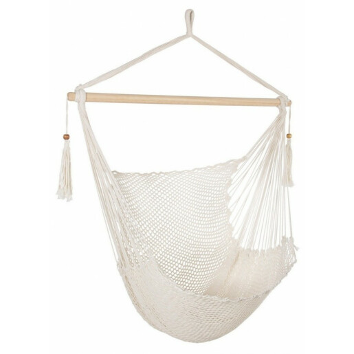 Hamac suspendabil din bumbac crem Kauana 100 cm x 130 cm