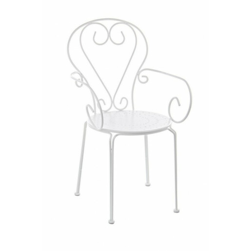 Set 4 scaune gradina otel alb Etienne 49x49x89 cm