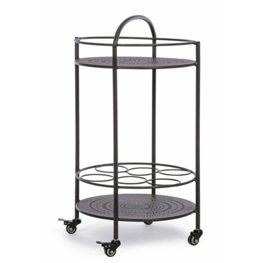 Carucior servire din fier gri Burton Ø 45 cm x 81 h