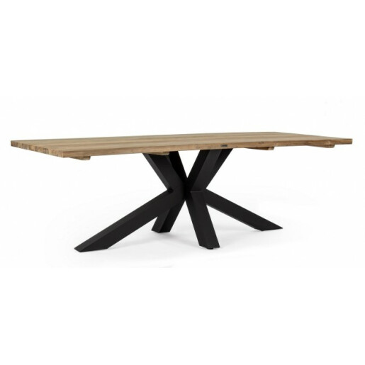 Masa aluminiu negru lemn maro Ramsey 240x100x77 cm