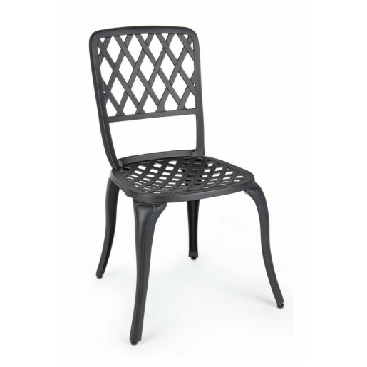 Scaun cu spatar din fier negru Faenza 44 cm x 46 cm x 89 h x 46 h1 