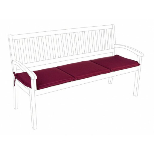 Perna bancuta 3 locuri din textil visiniu Nat 153 cm x 48 cm x 3 h