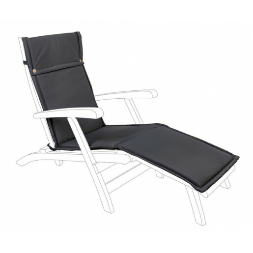 Perna sezlong din textil gri Paddet 50 cm x 176 cm x 3 h
